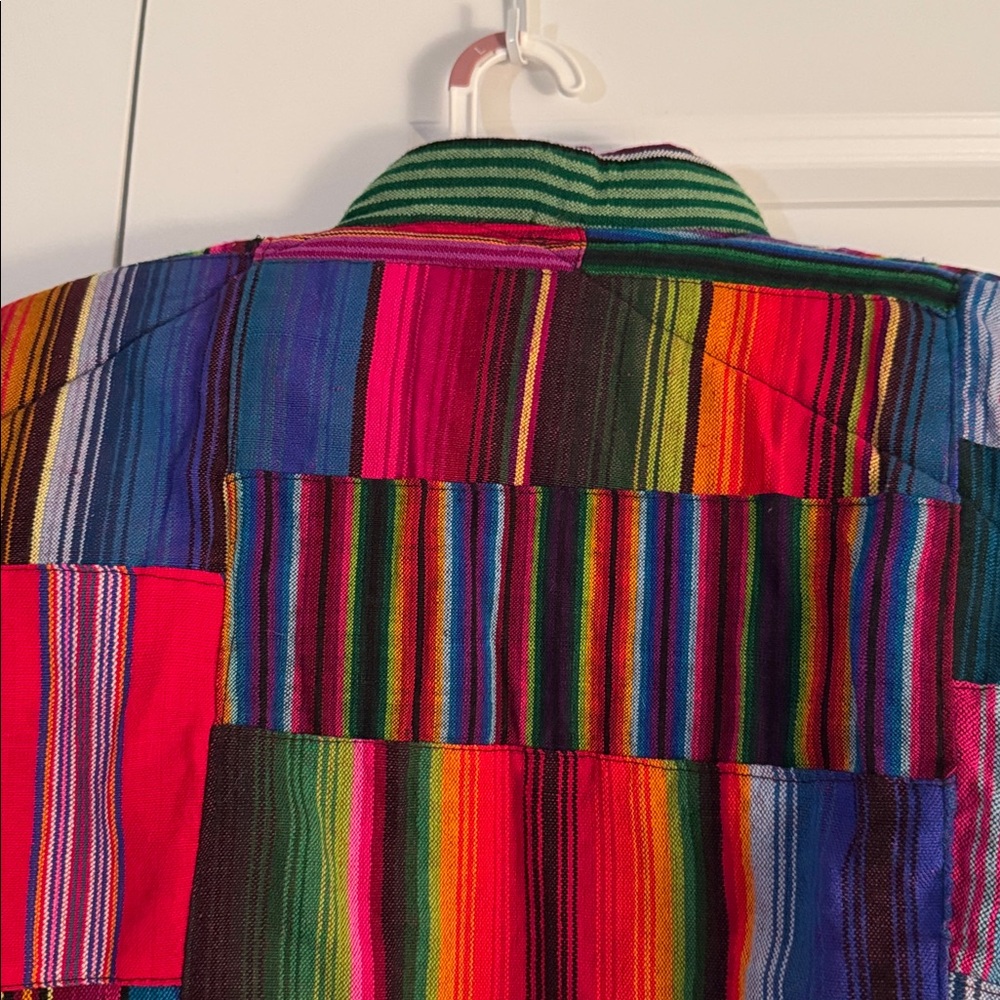 Women’s Colorful Patchwork Jacket Size Large - image 4